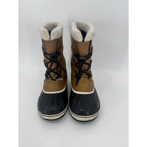 Sorel Yoot Pac Waterproof Winter Boots Tan Black Brown Youth 5 Women's 6 - Picture 2 of 12